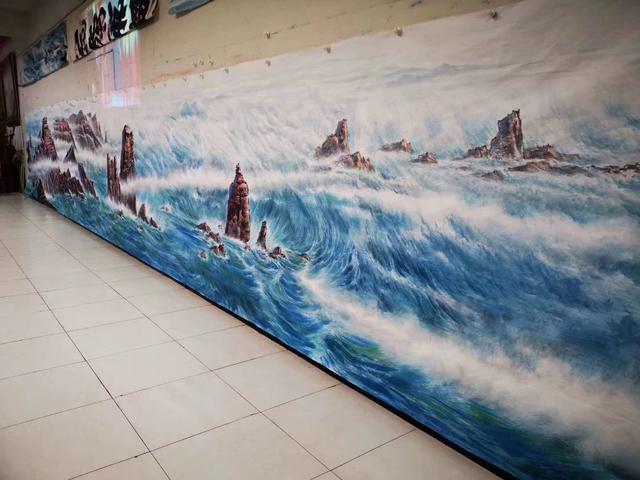 中国画海第一人一幅大海画作32米长网友：看海的儿子！J9九游会 九游会J9(图3)